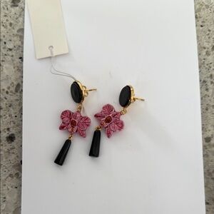 Nach Pink Orchids Pendant Earrings